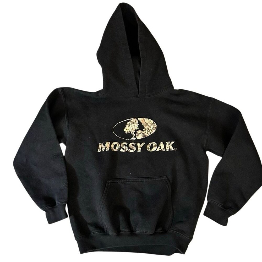 Mossy Oak Black Pullover Sweatshirt Boys Youth Medium Sz 10/12 Preowned